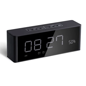 

Alarm Clock Bluetooth Speaker Stereo Bass indoor Wireless Bluetooth 4.1 Loudspeakers Sound Box AUX Interface LED Display