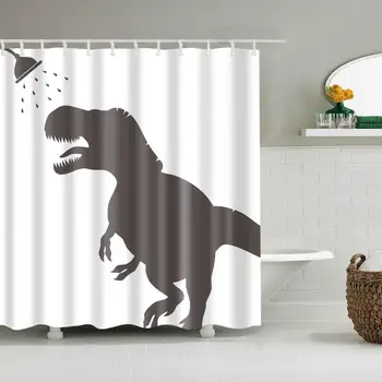 

Cartoon Dinosaur Shower Curtains Waterproof Polyester Eco-friendly Fabric With 12Hooks For Bathroom Decoration150*180&180*180