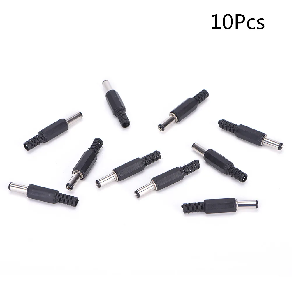 

10pcs DC Power Jack Plugs Male Socket Adapter Connectors 2.1mm x 5.5mm For DIY Projects Disassembly Male Plug