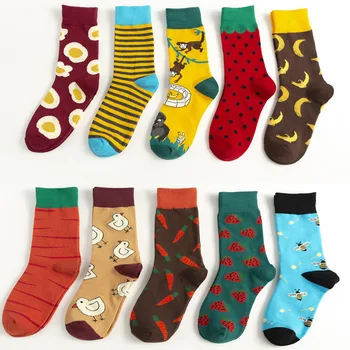 

Ins Style Women's Socks With Print Creative Pattern Cute Breathable Keep Warm Cotto Woman socks with print