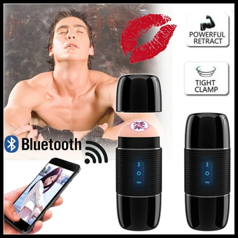 Мужской мастурбатор с Bluetooth и надписью Реалистичная вагинальная карманная