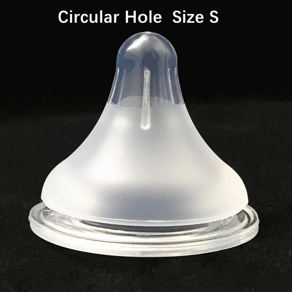 S Силиконовый гель, бутылочка для кормления молока, соска, толстая матовая, для малышей, для ухода за зубами, соска для груди, с круговым отверстием - Цвет: S