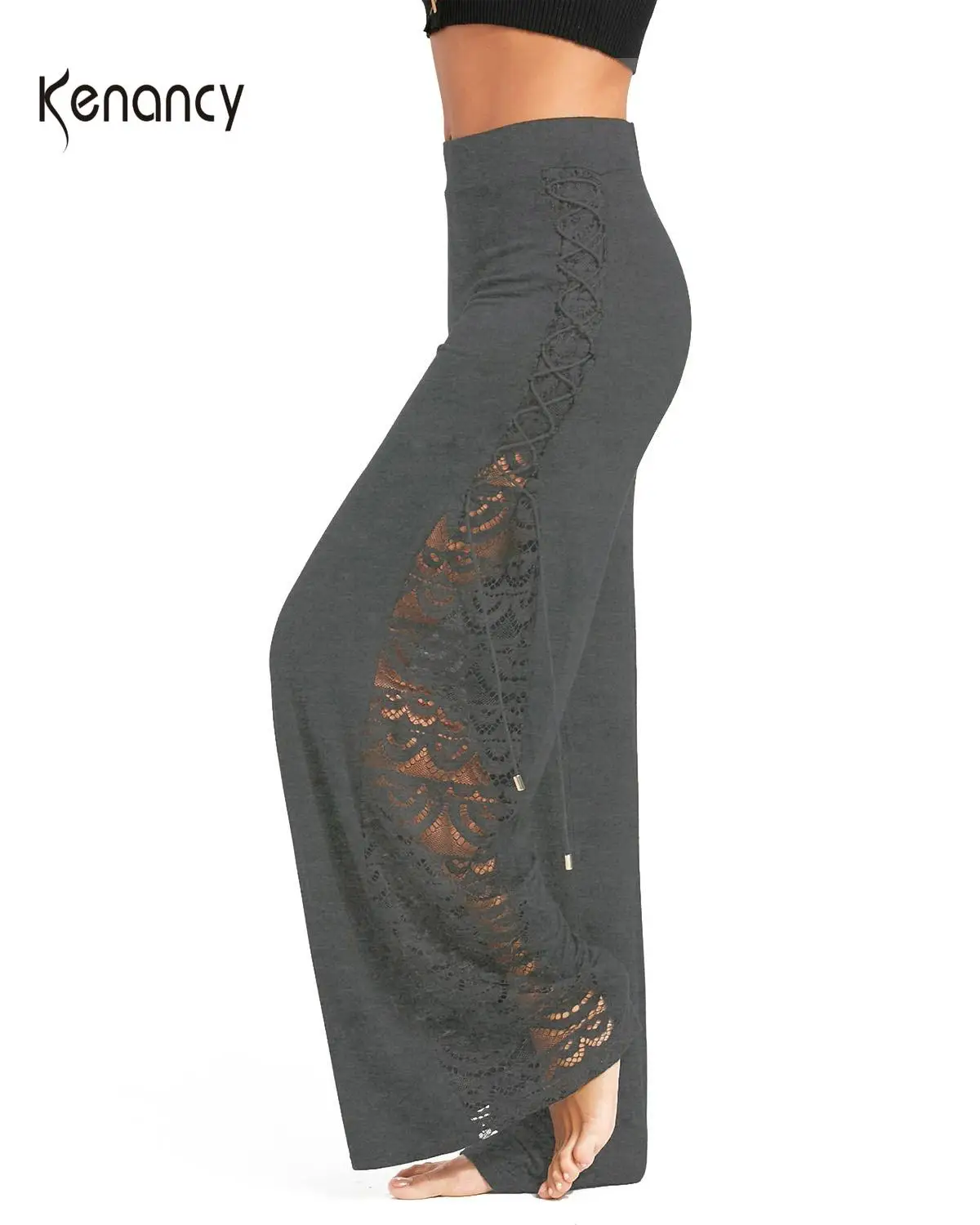 Женские повседневные кружевные брюки Kenancy модные трикотажные с