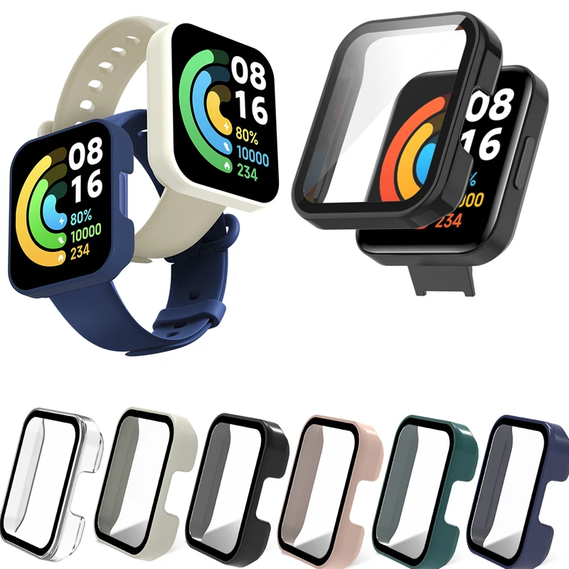 

PC Hard Shell Glass Screen Protector Film Case Frame For Xiaomi Redmi Watch 2/Mi Watch Lite Protective Cover Watch2 Accessories