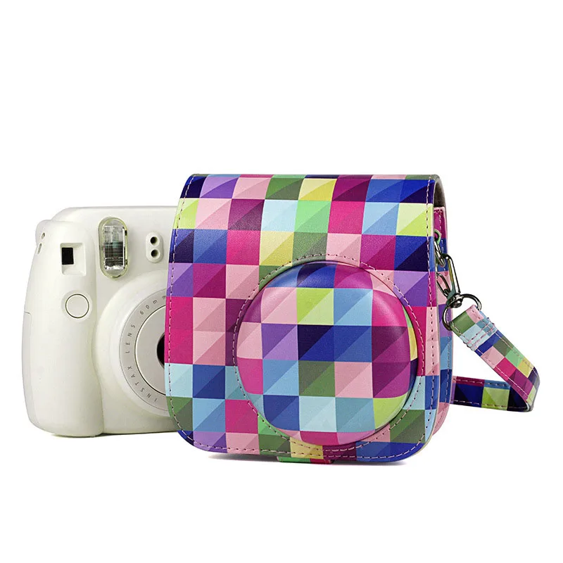 Новый Fujifilm Instax Mini 9 8 чехол для камеры моментальной печати разноцветный клетчатый