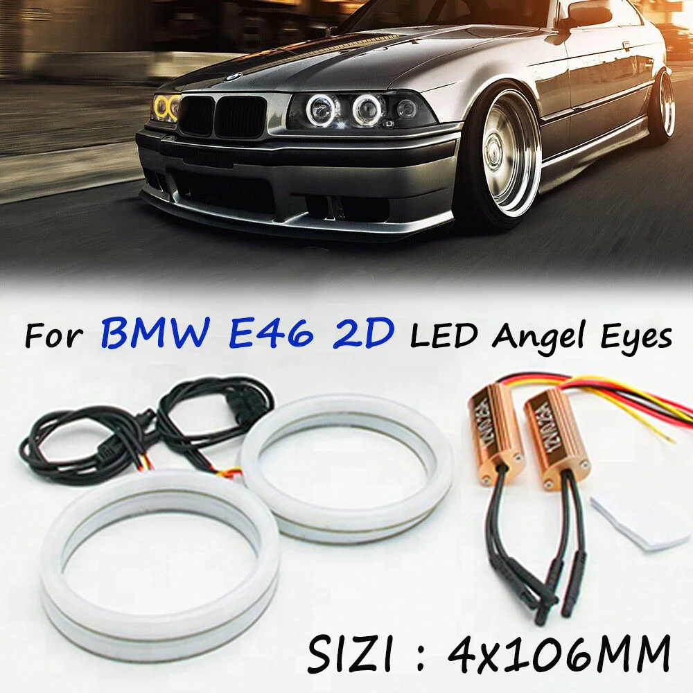 

LED Dual color White&Yellow 4x106MM LED Halo Rings Cotton Light For BMW E46 2 Door Coupe/Cabrio/Convertible LED Angel Eyes Lamp