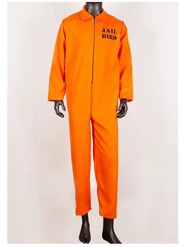 Details about   IC20 Orange Prisoner Suit Convict Jail Criminal Inmate Mens Costume Top Jumpsuit 