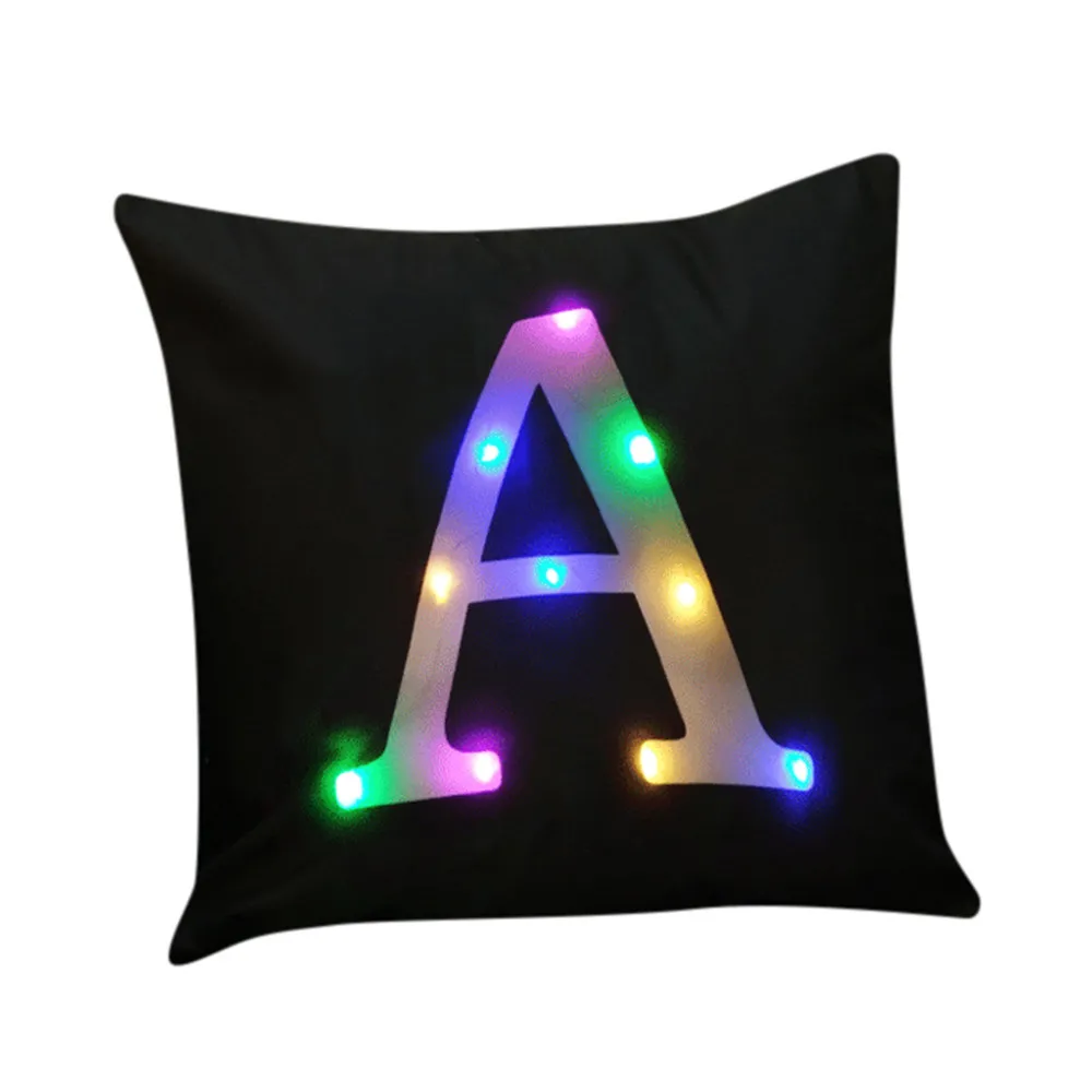The New Color Lights Christmas Pillow LED Lights Pillow Creative Printing Linen - Цвет: A
