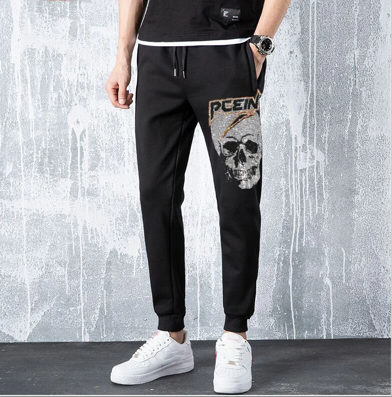 Sweatpants homens calças do crânio fashions joggers