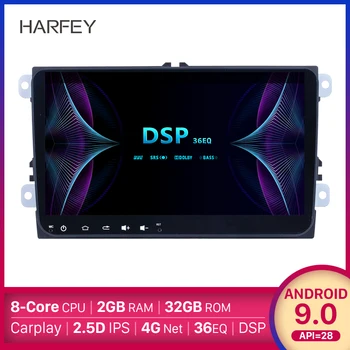 

Harfey 2 Din 9 inch Car Android 9.0 GPS Radio For VW Volkswagen Skoda Octavia golf 5 6 Passat/b7/b6/leon Car Multimedia Player