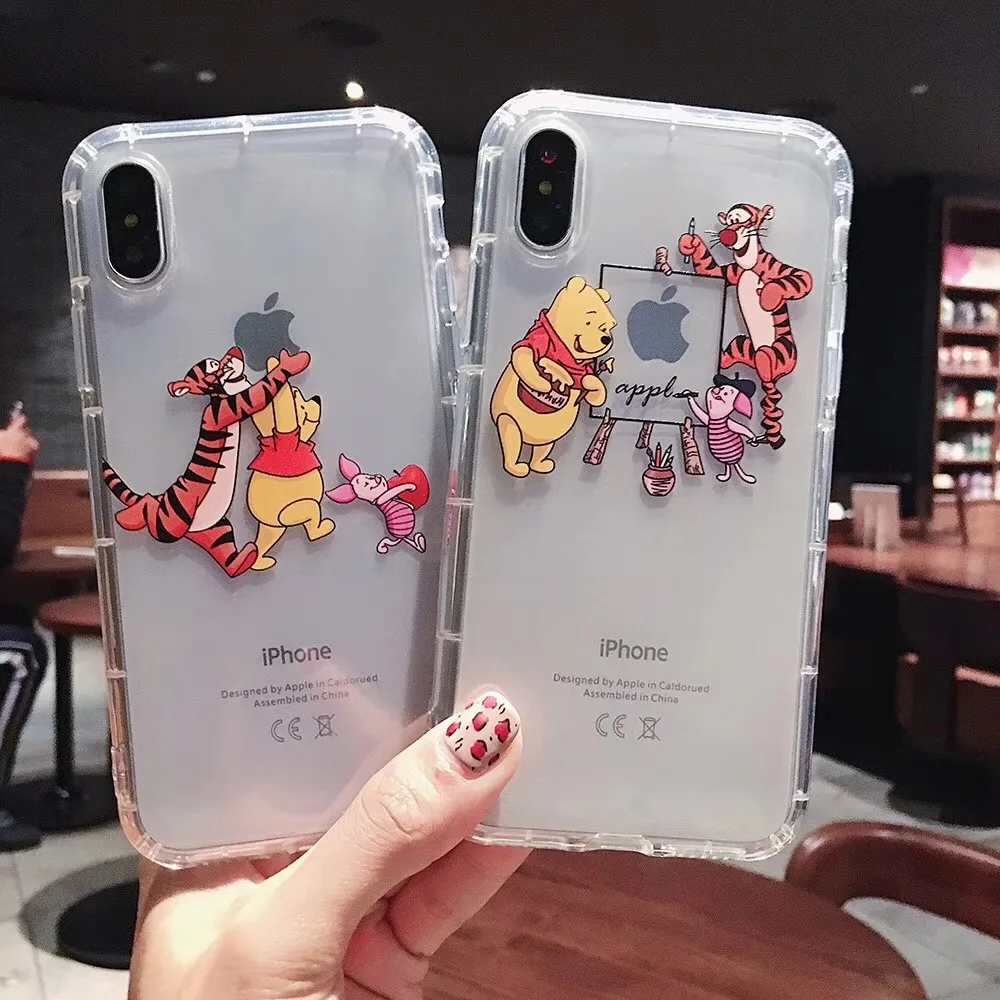 Cute Cartoon Winnie Pooh Tigger phone cover for iphone 6 6s 7 8 plus x xs max xr comics transparent soft silicone Case |