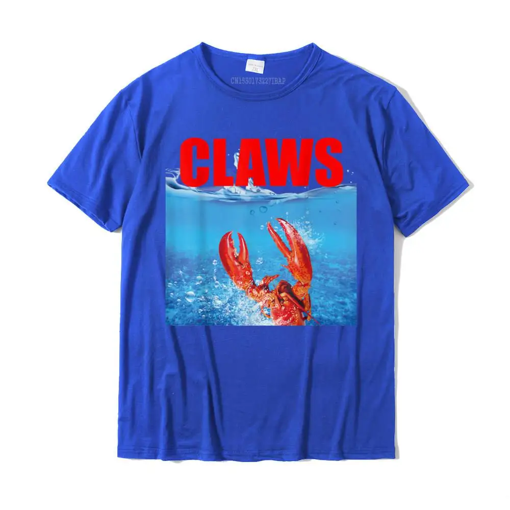 Casual Leisure Thanksgiving Day Pure Cotton Round Neck Men's Tops & Tees Custom Top T-shirts Slim Fit Short Sleeve T-shirts Funny Claws Lobster T-Shirt - Men Women Gift__MZ15661 blue