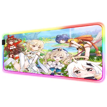 

Kawaii Mouse Pad Genshin Impact XXL Gaming RGB Rubber Mouse Pad Desk Backlit LED Gaming Mouse Deskmat Office Carpet Mat Desks