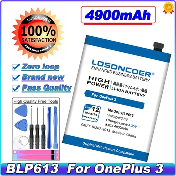 LOSONCOER 4900mAh BLP613 Battery For OnePlus 3 One Plus 3 Battery