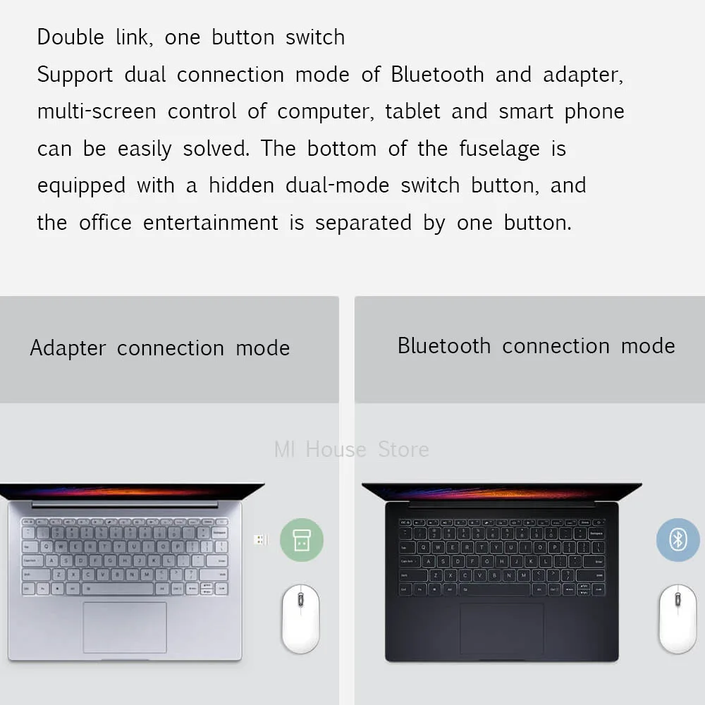 Xiaomi MIIIW Бесшумная Двухрежимная мышь Air Bluetooth 4,0 rf2.4 GHz ABS оптическая электронная мышь для компьютерный коврик для использования в офисе и доме