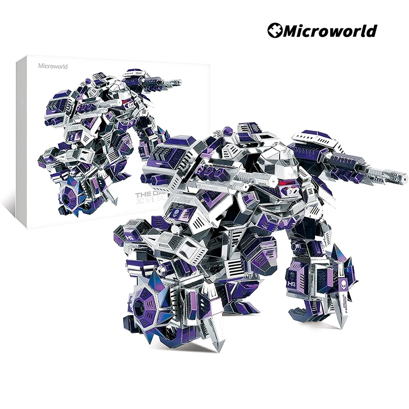 Microworld 3D Metal Puzzle Mechanical The Dark Stones Model Assemble Kits DIY Laser Cut Jigsaw Desktop For Home Decoration