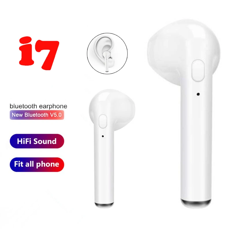 

i7s TWS Wireless Earpiece Bluetooth 4.1 Earphones Stereo effect sport Earbuds Headset With Mic For smart Phone for Xiaomi Huawei