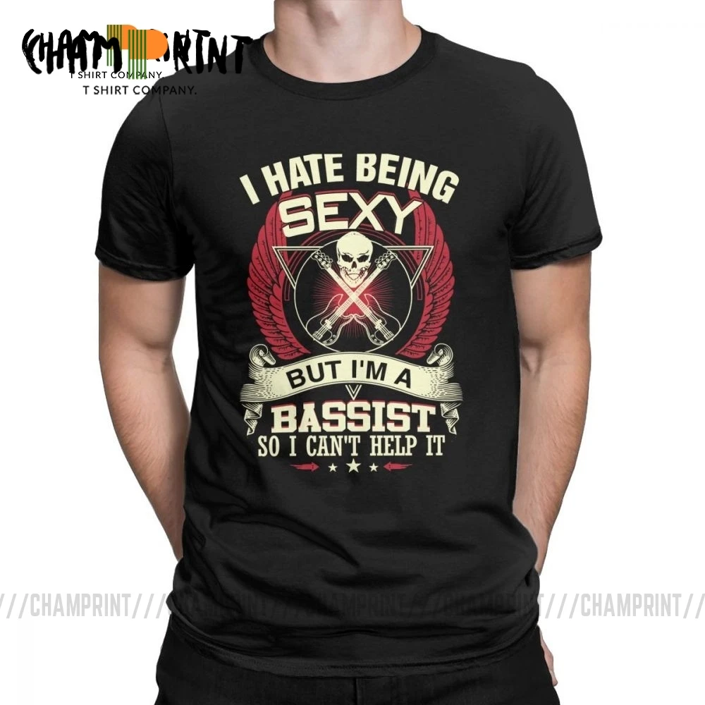 Gitar Bass T shirt Pria Musik Bass 