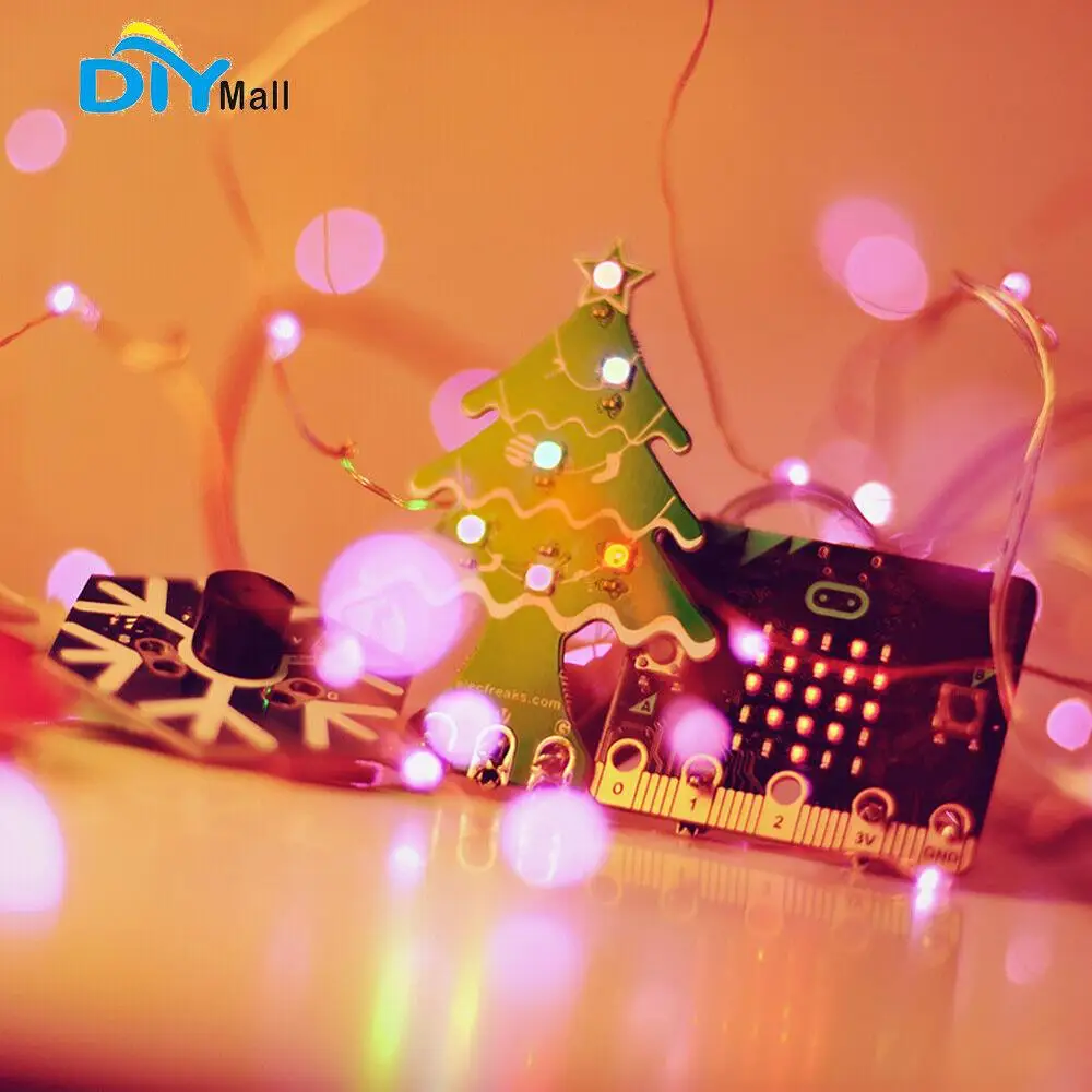 

Christmas Gift DIY For Micro:bit Alligator Clip Christmas Tree Rainbow LED Snowflake Buzzer