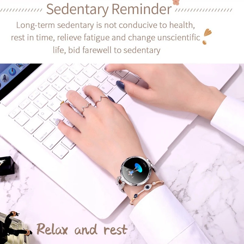 AK15 Smartwatch with Heart Rate Monitor Blood Pressure Clock Smart Waterproof Physiological Cycle Watch Support for Women