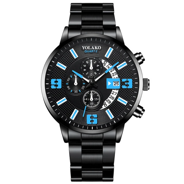 reloj hombre Mens Fashion Business Watches Men Business Casual Stainless Steel Quartz Watch Man Calendar Clock relogio masculino 