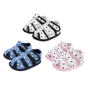 

Toddler Canvas Sandals Newborn Baby Soft Soles Pentagram Print Cute Summer Shoes Boys Girls Indoor Outdoor Feetwear Shoes