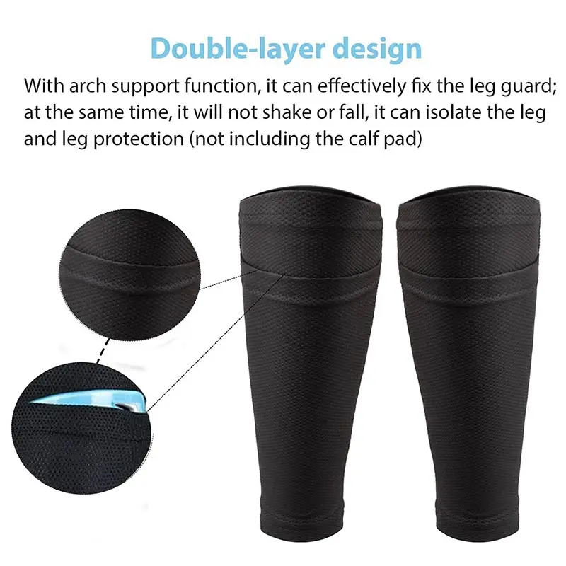 1Pair Soccer Protective Socks With Pocket Compression Calf Sleeves for Shin Pads Breathable Sport Shin Guard Holders Youth Adult