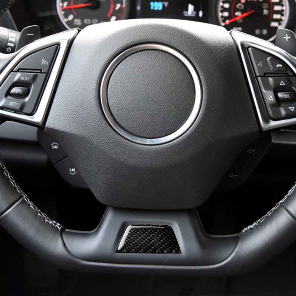 Замена Для Camaro- Автомобильный руль Нижняя крышка отделка из углеродного волокна декор наклейка