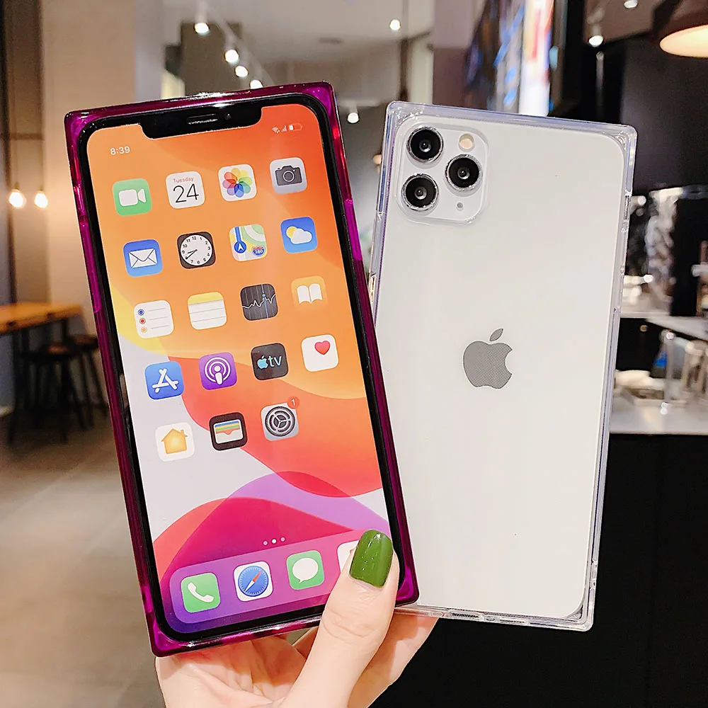 Квадратный чехол для Apple iPhone 11 Pro Max 12 Mini 8 7 6 6s Plus X силиконовый мягкий из ТПУ девочек