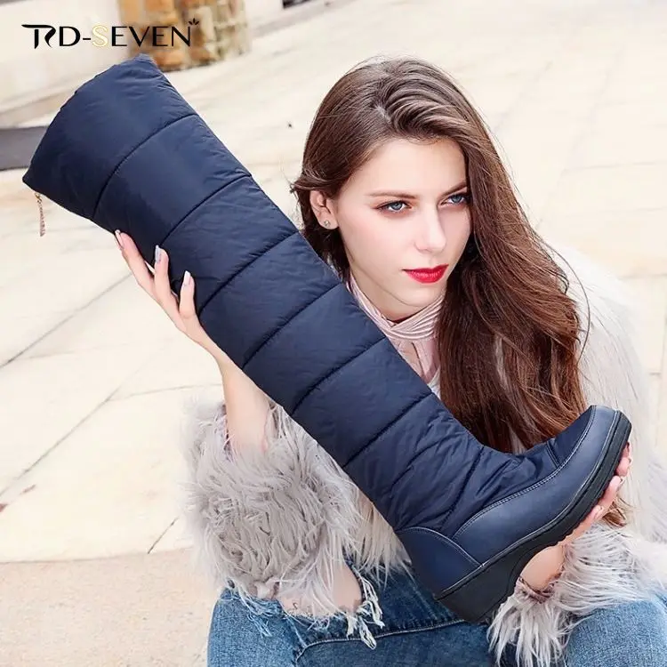 

New Winter Snow Womenâ€˜s Boots Waterproof Down Knee Snow Boots Women Anti Slip Thickened Warm Cotton Shoes