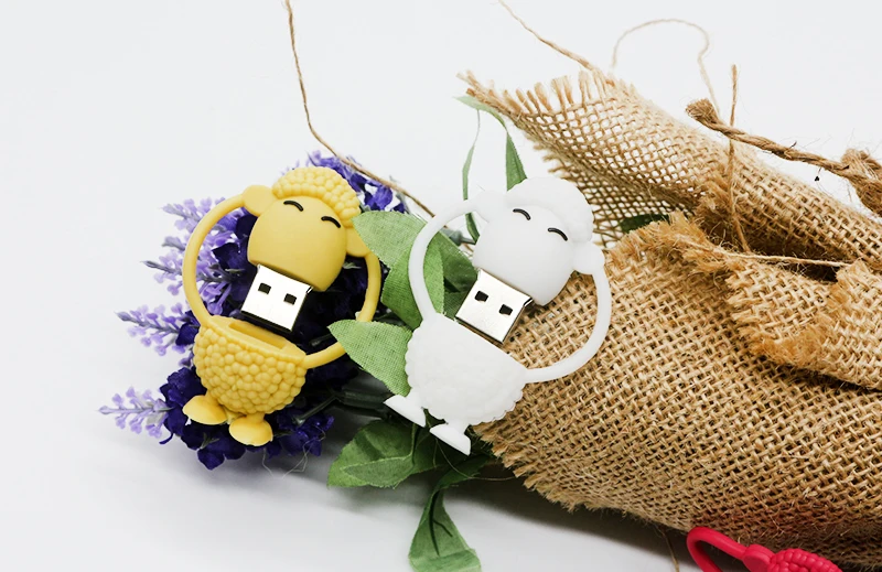 USB флеш-накопитель с животными из мультфильмов, 64 ГБ, 32 ГБ, 16 ГБ, 8 ГБ, милая цветная карта памяти с овцами, u-диск, флеш-накопитель, накопители для ПК