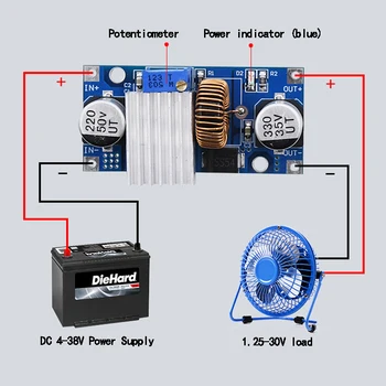 

5A DC-DC Adjustable Buck Converter Step Down Adapter Board Power Supply Module Digital Voltage Regulator 4-38V to 1.25-30V