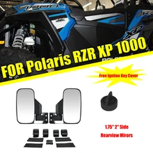 KEMiMOTO UTV 1,7" 2" зеркальные боковые зеркала заднего вида для Can Am для Polaris RZR Pro XP 800 900 1000 гоночное зеркало