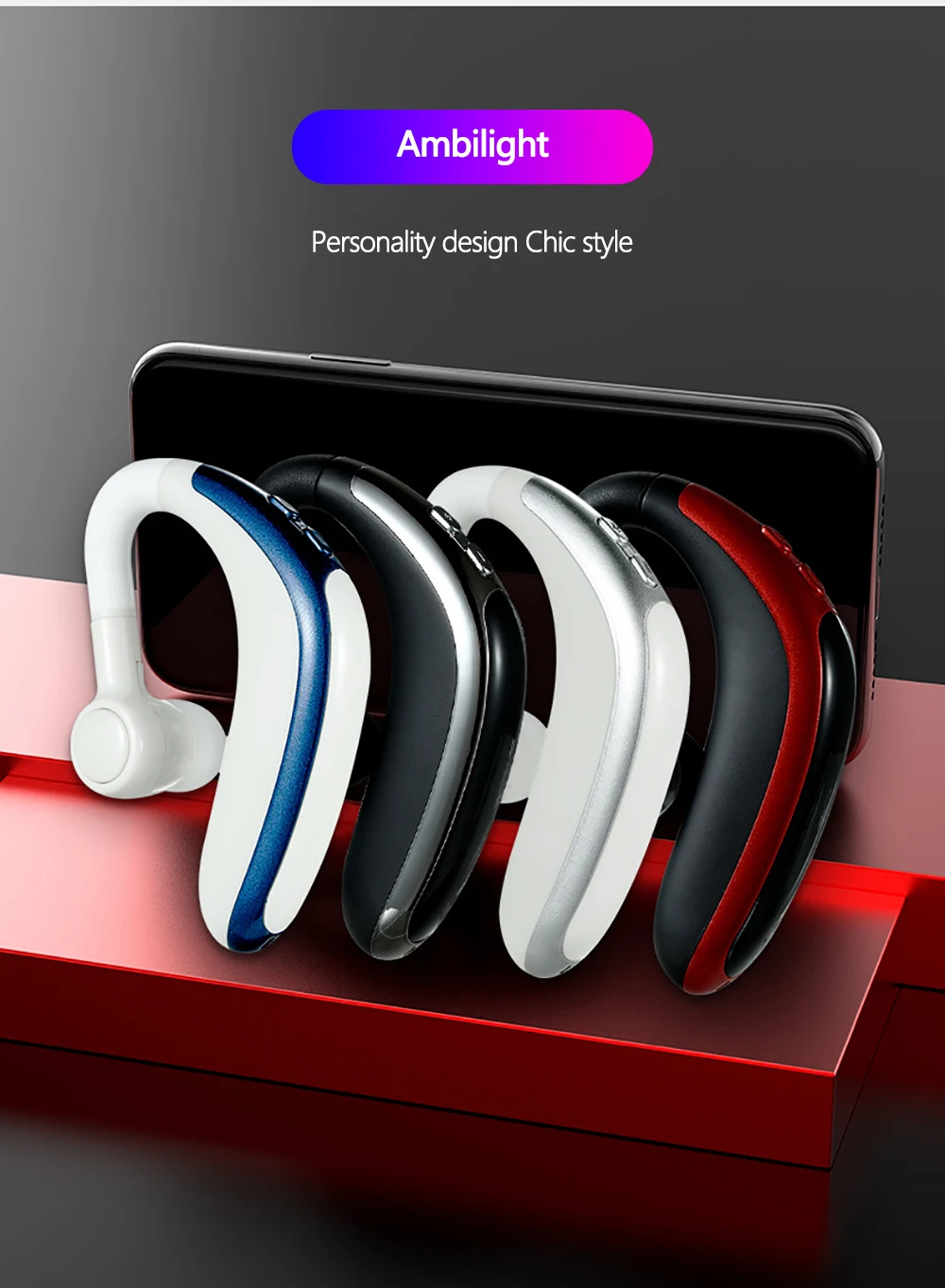 H500 Bluetooth V5.0 привод наушники беспроводной Крюк дизайн удобный мобильный телефон альтернативный наушник для левого/правого уха гарнитура