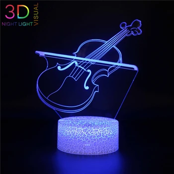 

ATOPH Musical Instrument Violin 3D Night Light with ICE Crack Base Remote Control 16 Color Changing Violin Design LED Nightlight