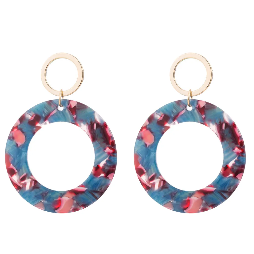 Женские креативные акриловые серьги кольца с доской уксусной кислоты модные