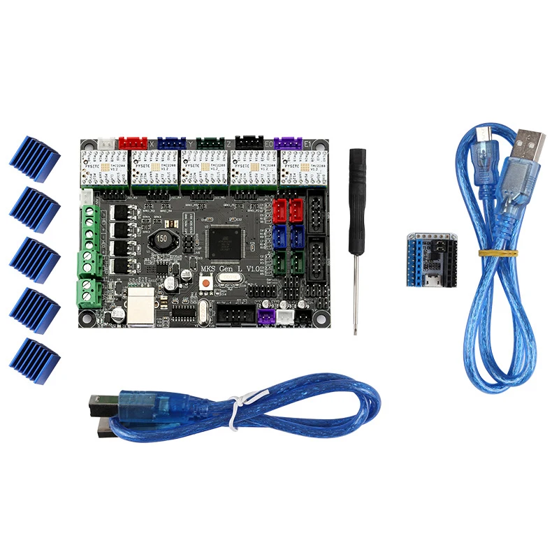 

MKS Gen L V1.0 Control PCB Board Reprap Ramps 1.4 Support TMC2208 V1.2x5 Driver Current 1.4A with Tester for 3D Printer Parts