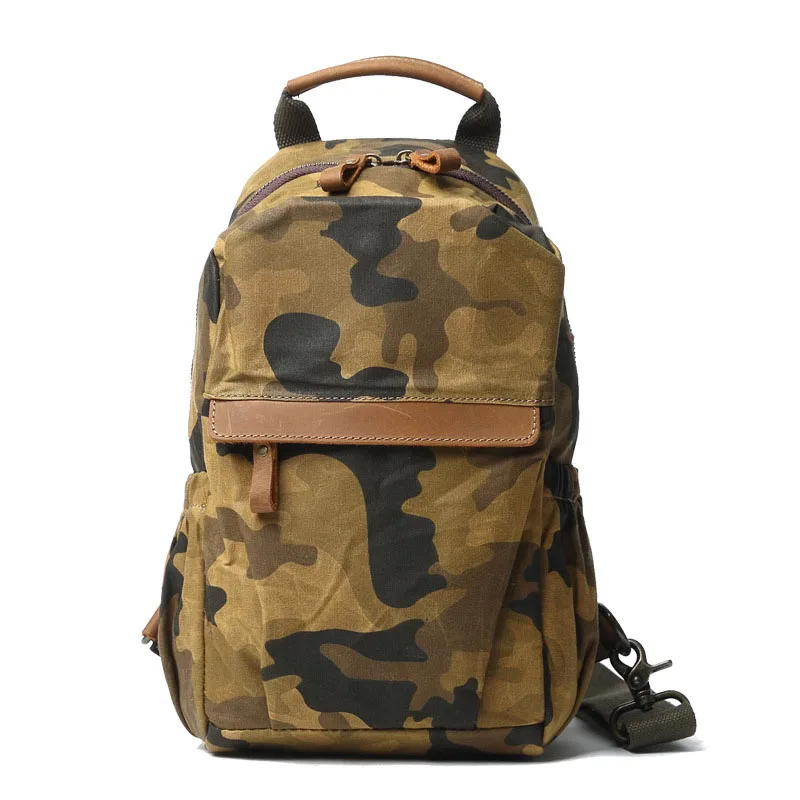 

Нагрудная сумка камуфляжная холщовая модная мужская сумка через плечо Модная Портативная Диагональная Сумка в стиле ретро простая