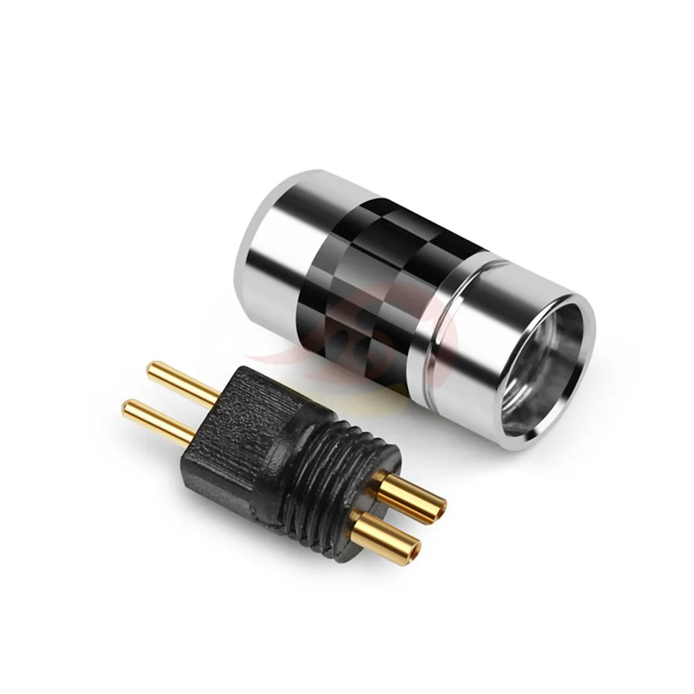 HIFI 0 78mm Plug Earphone Pin Audio Jack For UM3X W4R UE18 Headphone Wire Connector Carbon Fiber Adapter DIY Black Silver