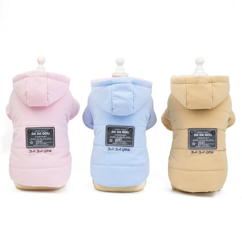 Однотонная хлопковая зимняя одежда для собак с принтом Пальто Одежда Сезон осень