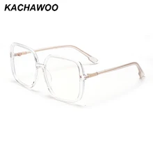 Kachawoo большие квадратные очки женские розовые анти синие очки прозрачные для мужчин черная оправа Половина металла подарки на год