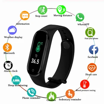 

2020 Smart Bracelet Women Men Smartwatch for Apple IOS Android Electronics Smart Fitness Tracker with Silicone Strap Sport Band