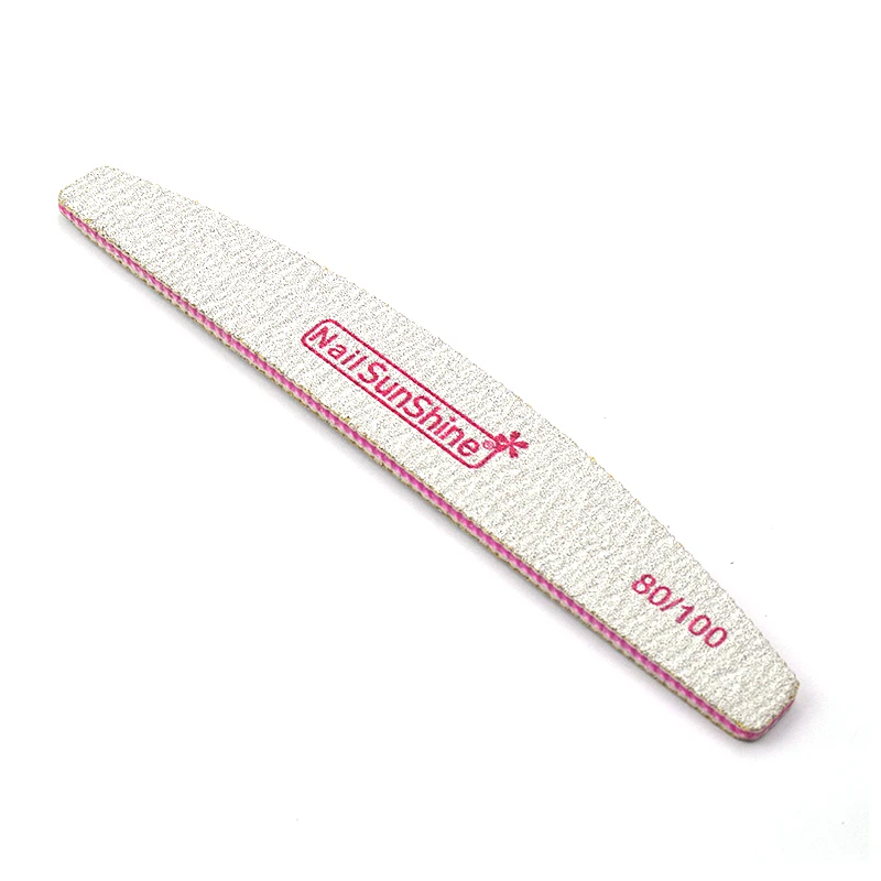 50Pcs/lot Zebra Curve Nail File Double Side Nail 80/100 Art Polishing Sanding Manicure And Pedicure Salon Tools