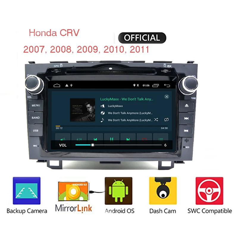 

Quad Core 2G + 16G 2 DIN Android 9.0 Car DVD Player for HONDA CRV CR-V CR V GPS Navigation Radio WIFI Multimedia Stereo 4G BT DA