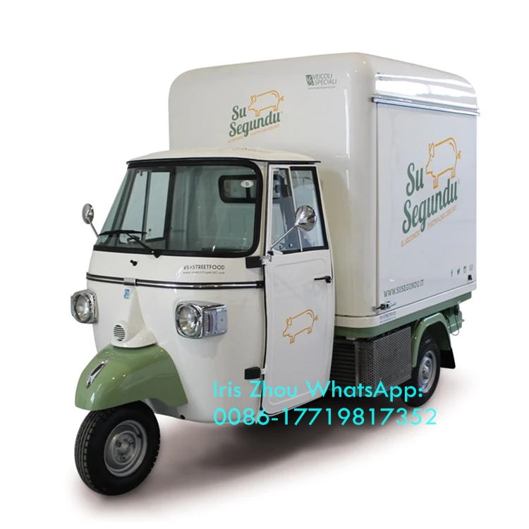 3 wheeler Piaggio Ape espresso грузовик Piaggiao ape с едой на продажу США |