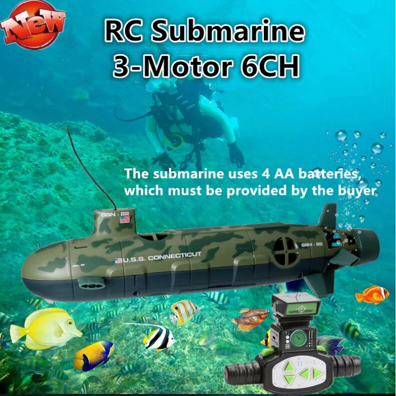 RC Submarine Simulation Submarine Remote Control RC Submarine 6CH Water-Cooled Children's Electric Toy Model Simulation Battleship