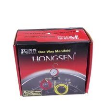 Hvac 1-way манометр коллектора HS-470A-R410 одиночный манометр для R410 с 2 шт шланг высокого давления фтора и жидкого давления