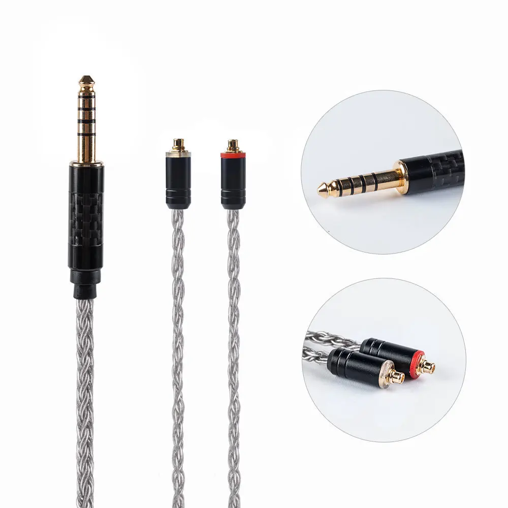 HiFiHear 16 Core посеребренный кабель 2,5/3,5/4,4 мм балансный кабель с MMCX/2pin/QDC разъем для C12 KZZS10 PRO ZSX BLON BL03