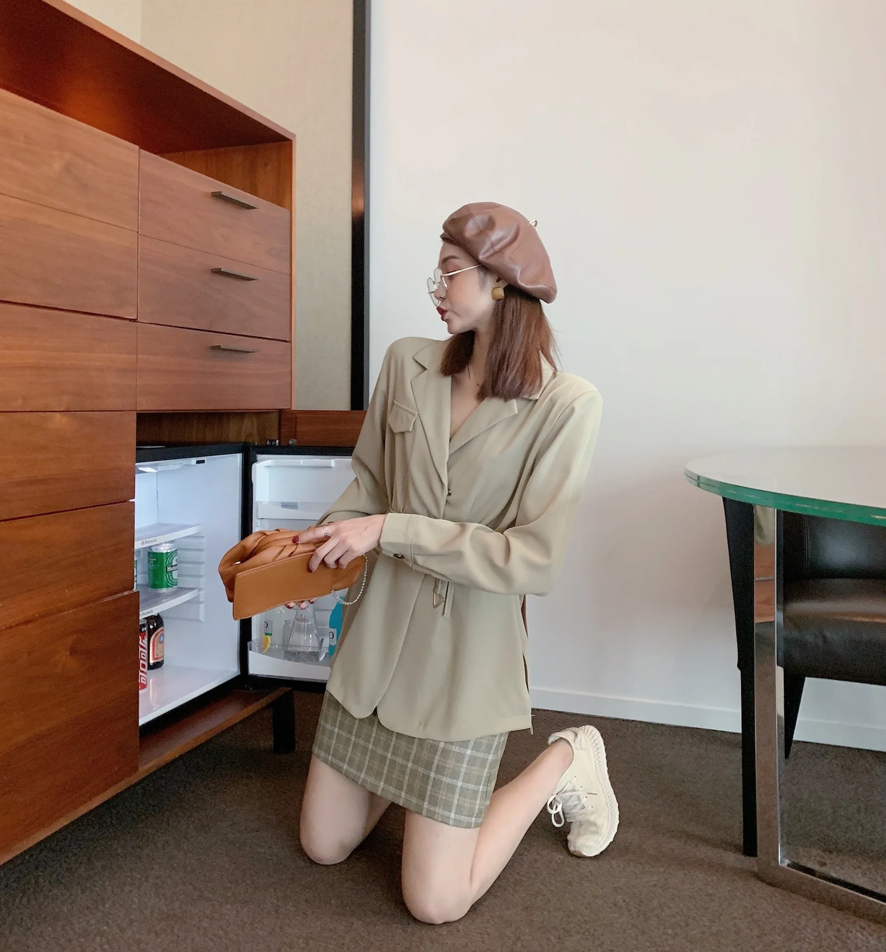 

Photo Shoot 2019 Korean-style Autumn New Style Lace-up Waist Hugging Simple Suit Jacket Women's Thin Versatile Cardigan Tops