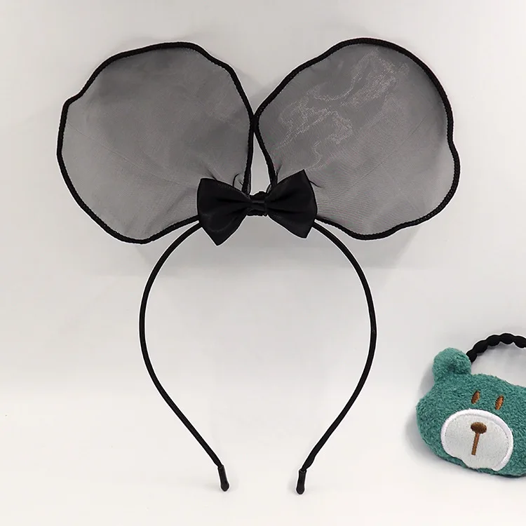 Spring And Summer Cool Gauze Lace Bow Hair Bands Flexible Big Ears Fine Headband Hair Accessories